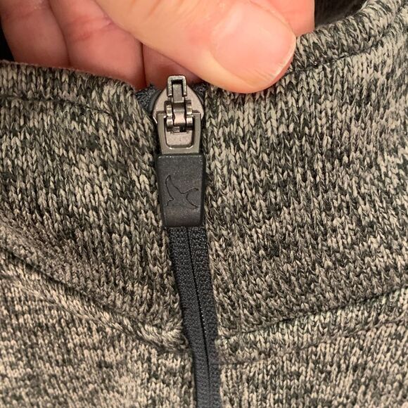 Eddie Bauer Henley zip Heathered grey sweatshirt XL - Picture 7 of 10